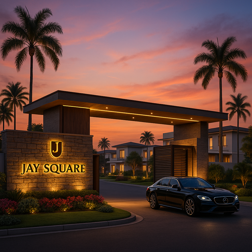 Luxury gated community entrance